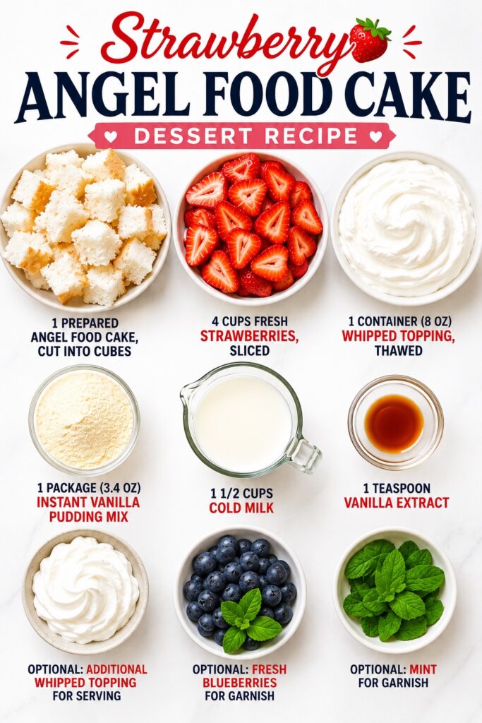 Strawberry Angel Food Cake Dessert Recipe