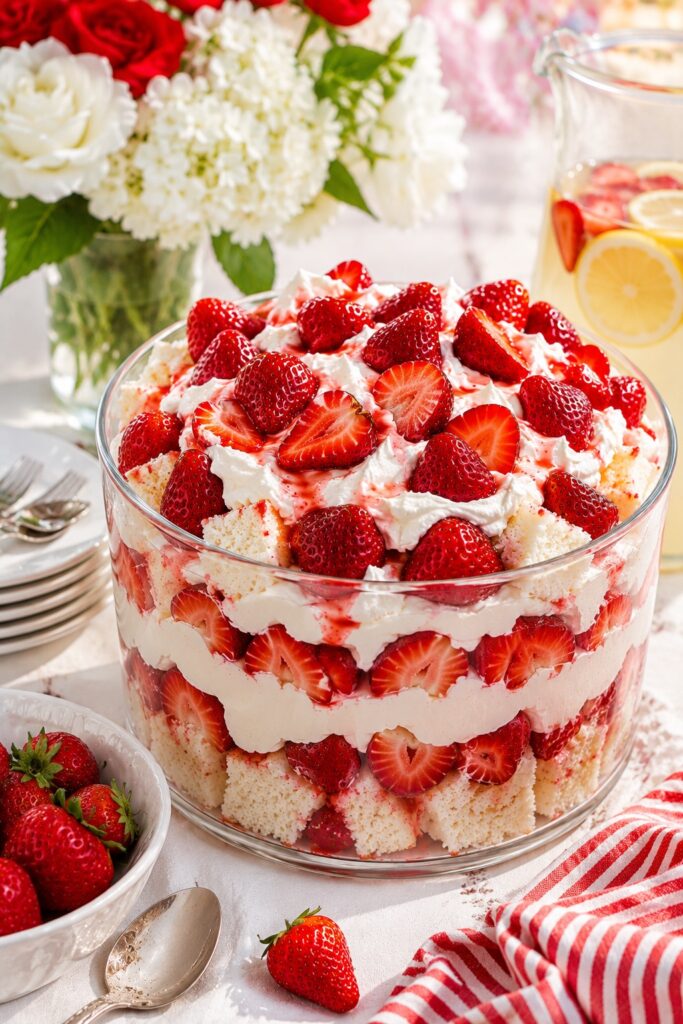 Strawberry Angel Food Cake Dessert Summer Serving
