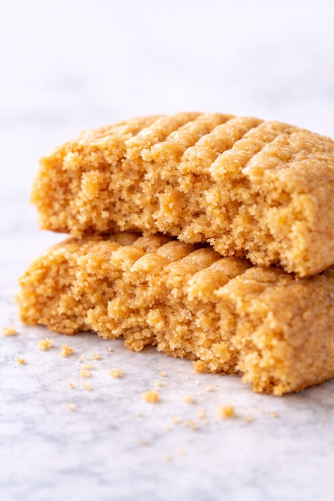 close up peanut butter cookie interior texture