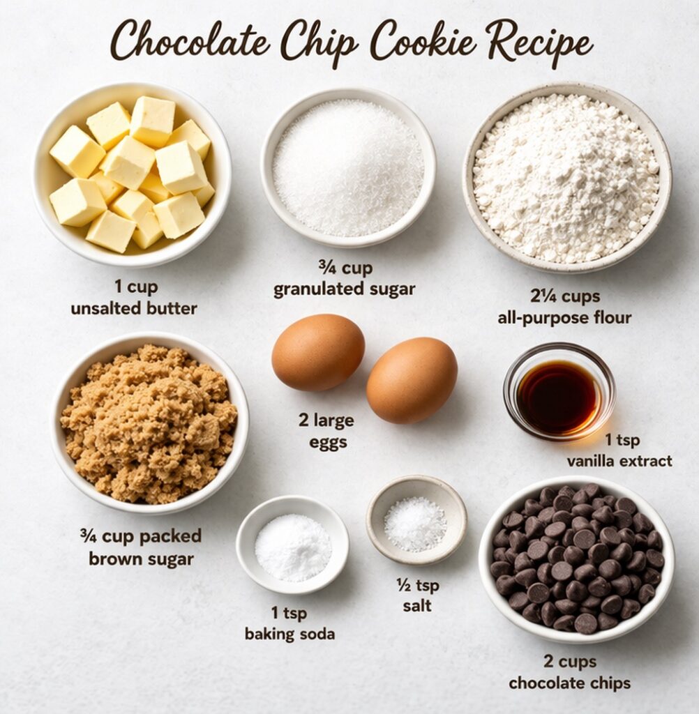 Chocolate Chip Cookie Recipe Ingredients