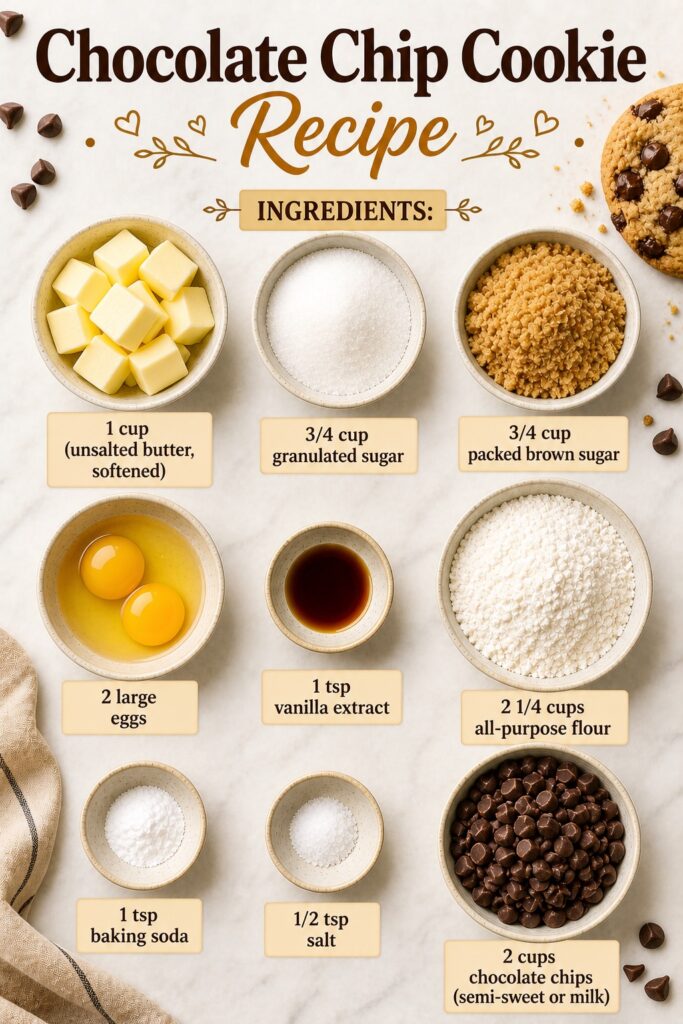 Chocolate Chip Cookie Recipe Ingredients