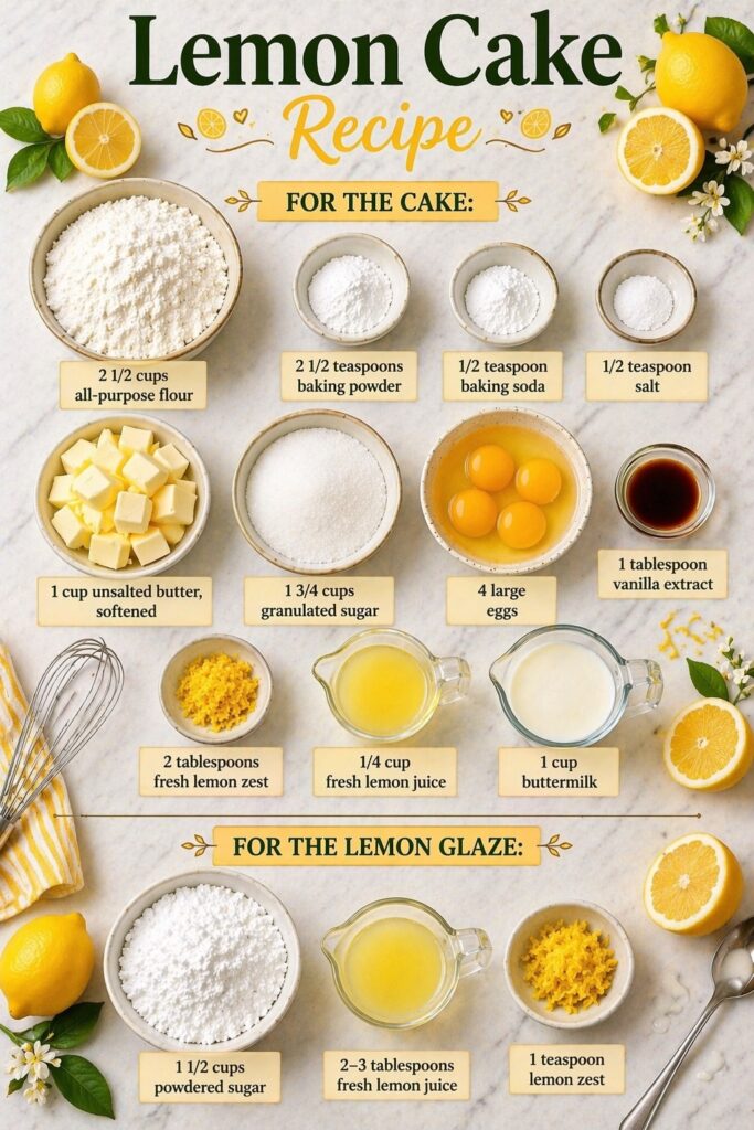 lemon cake recipe ingredients
