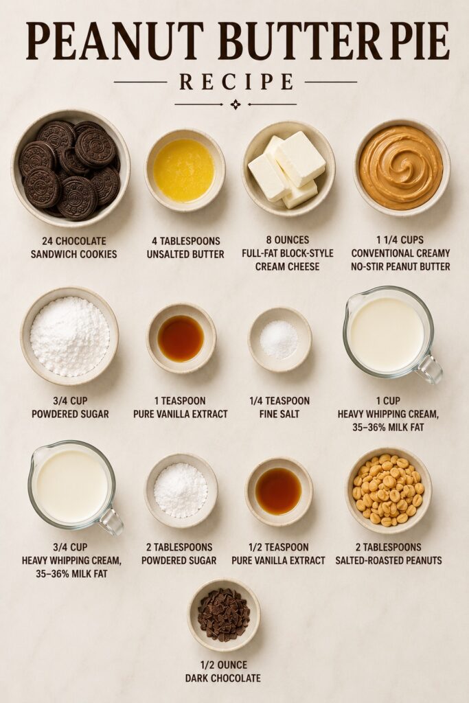 Peanut Butter Pie Ingredients