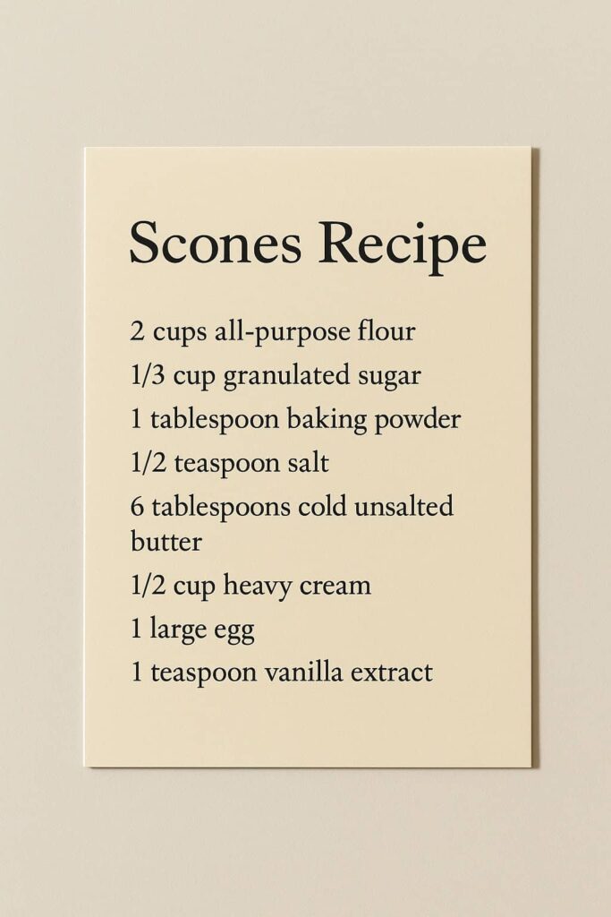 Scones Recipe Ingredients