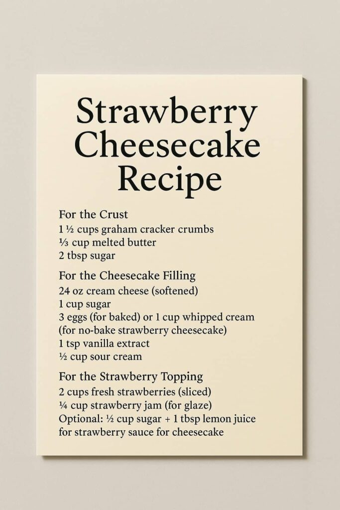 Strawberry Cheesecake Recipe