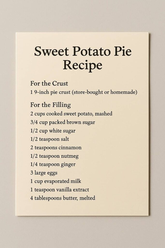Sweet Potato Pie