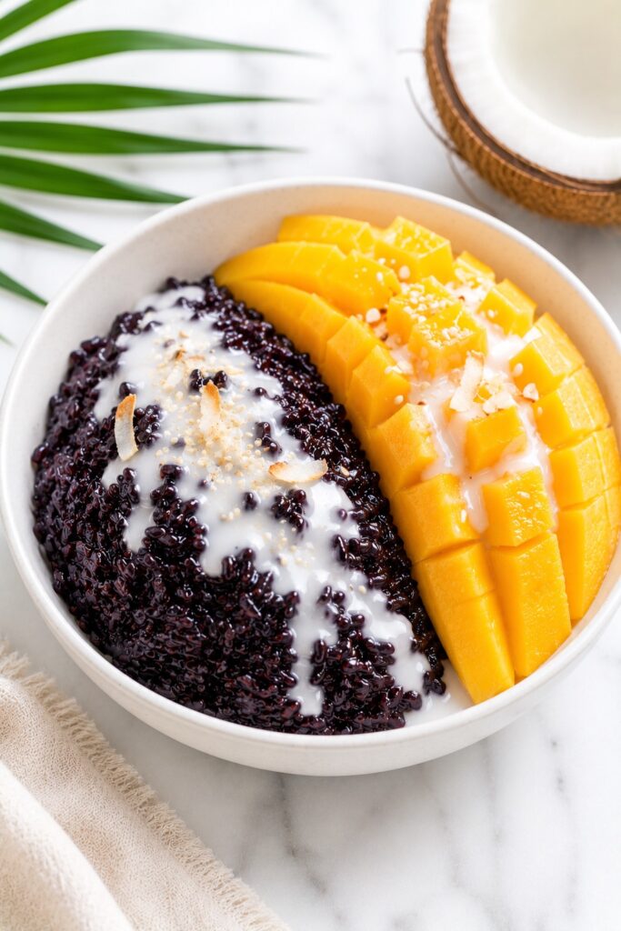 Black Sticky Rice Mango Dessert