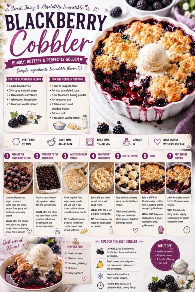 Blackberry Cobbler Recipe Card