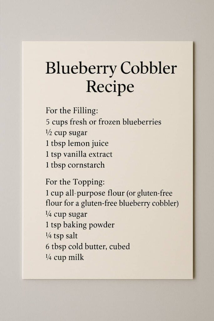 blueberry cobbler recipe