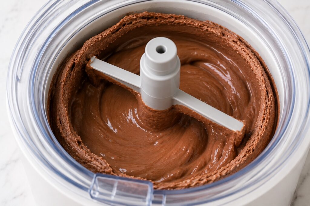 Mid-churned Chocolate Ice Cream