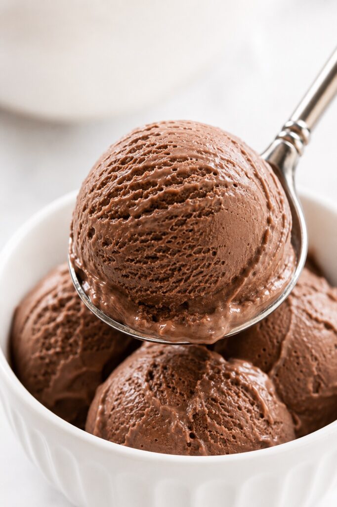 Chocolate Ice Cream Texture Close-up