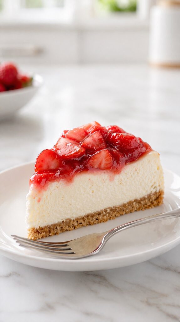 easy-strawberry-cheesecake-serving