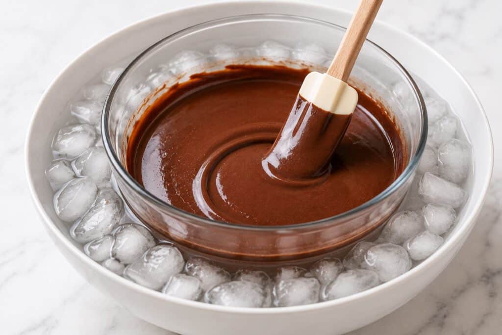 Ice Bath Cooling of The Chocolate Base
