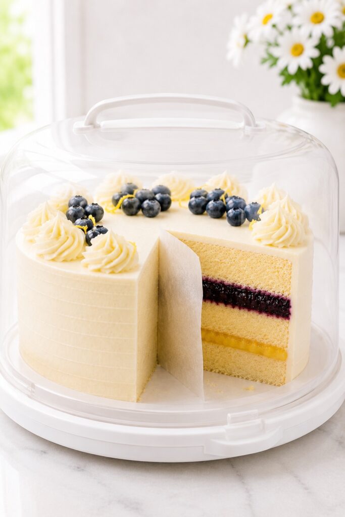 Lemon Blueberry Cake Storage