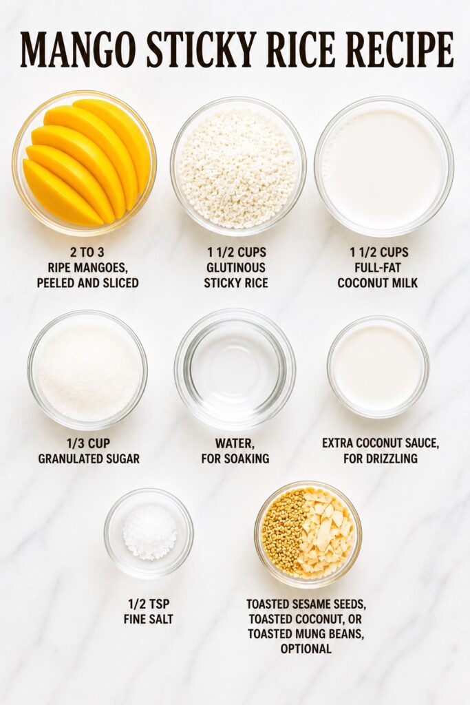Mango Sticky Rice Ingredients