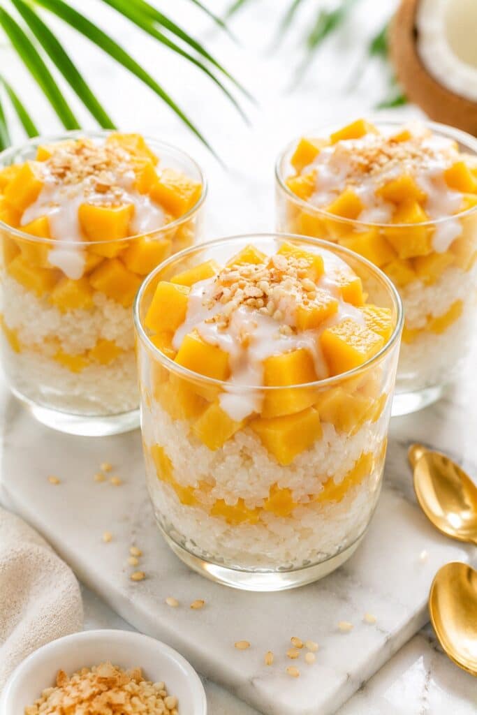 Sticky Rice Mango Dessert Cups
