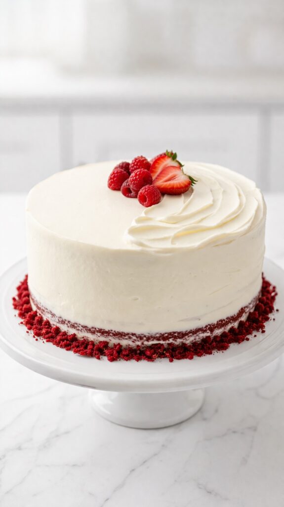 simple red velvet cake decoration ideas red velvet cake decorated simply with berries and cake crumbs