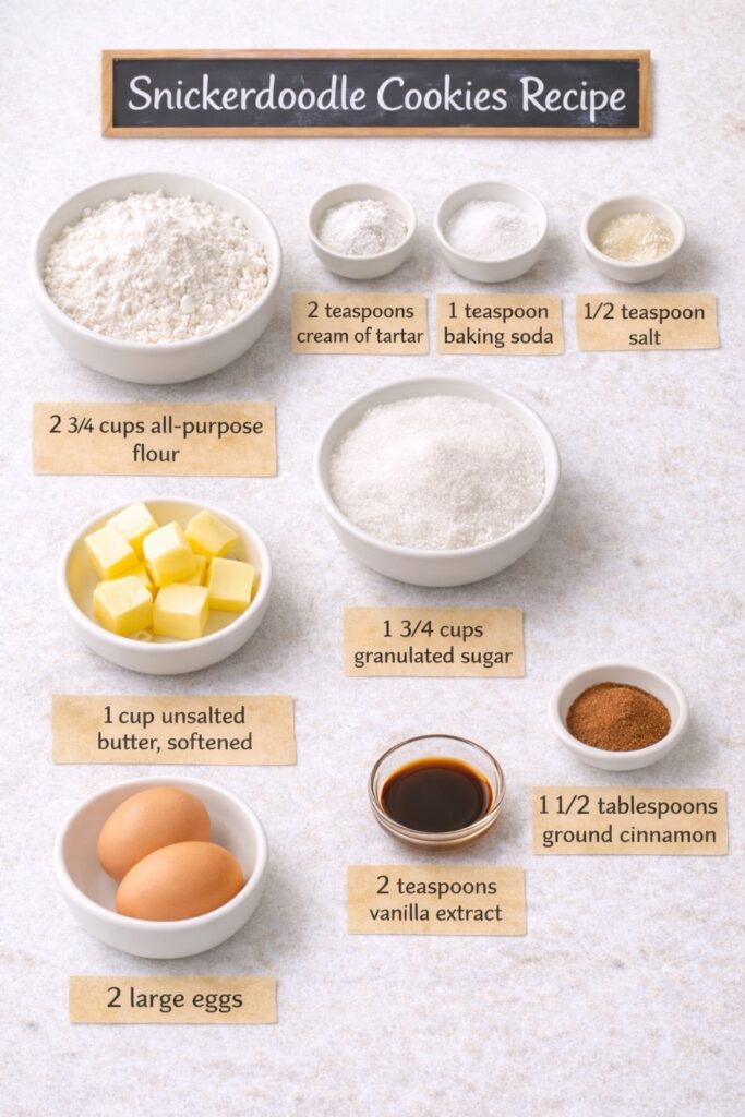 Snickerdoodle Cookies Recipe Ingredients