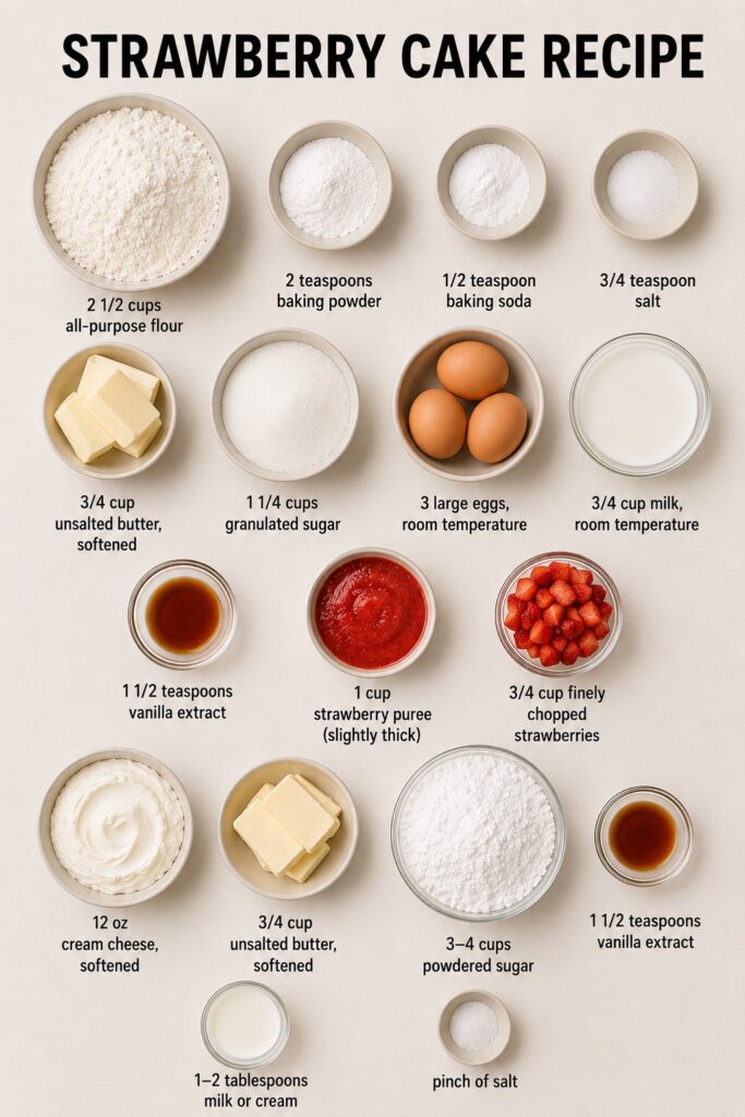 Strawberry Cake Ingredients