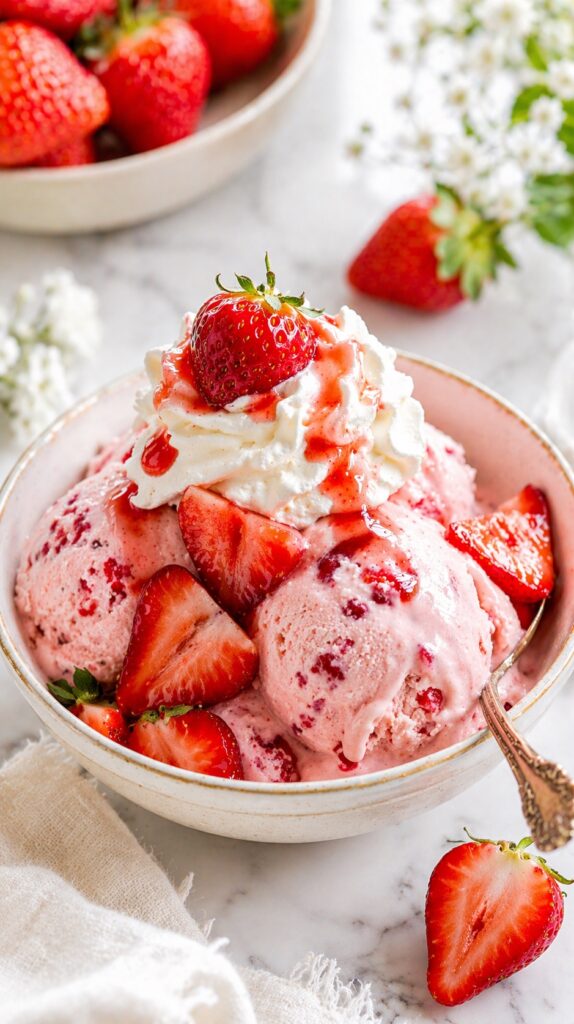Strawberry Ice Cream Serving