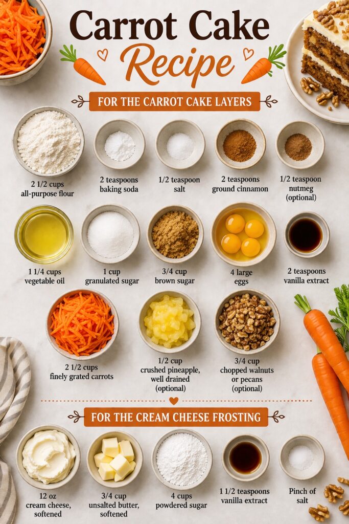 Carrot Cake Recipe Ingredients
