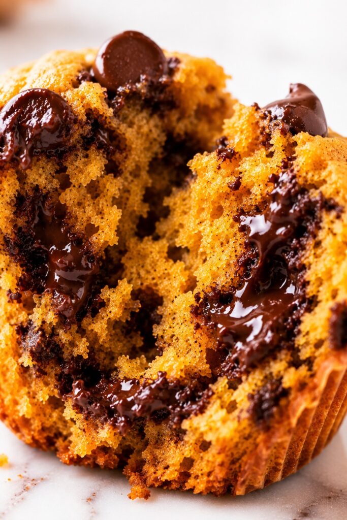 Pumpkin Chocolate Chip Muffin Interior Texture