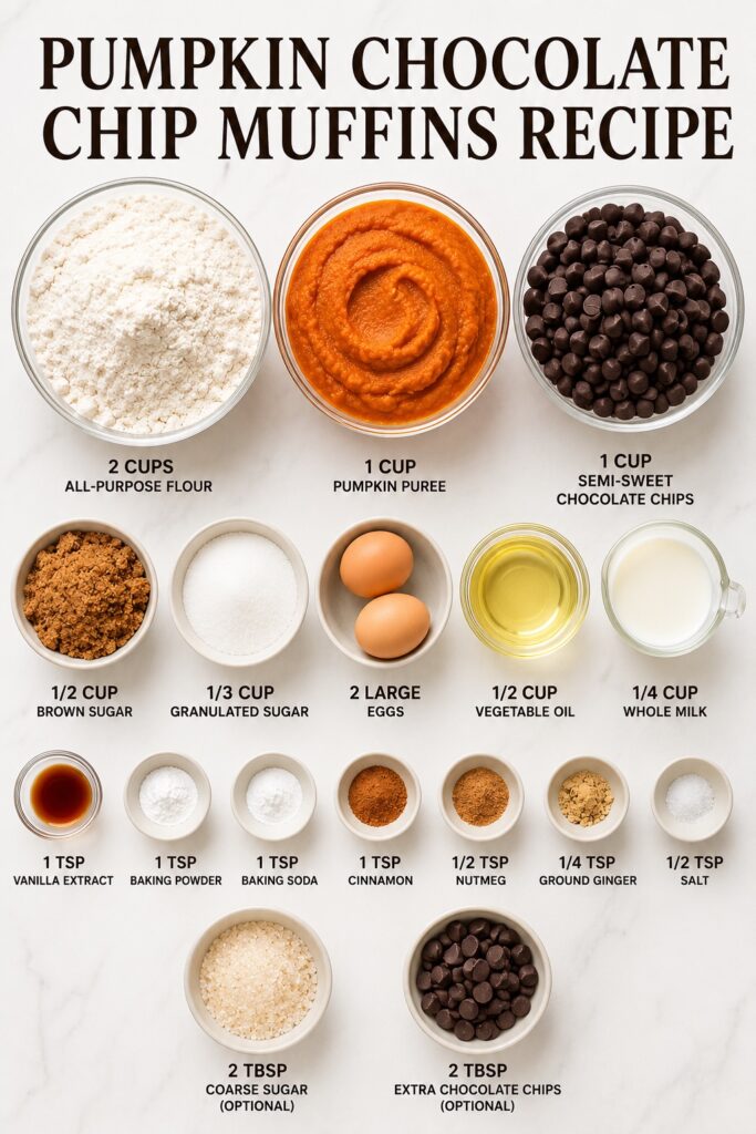 Pumpkin Chocolate Chip Muffins Ingredients