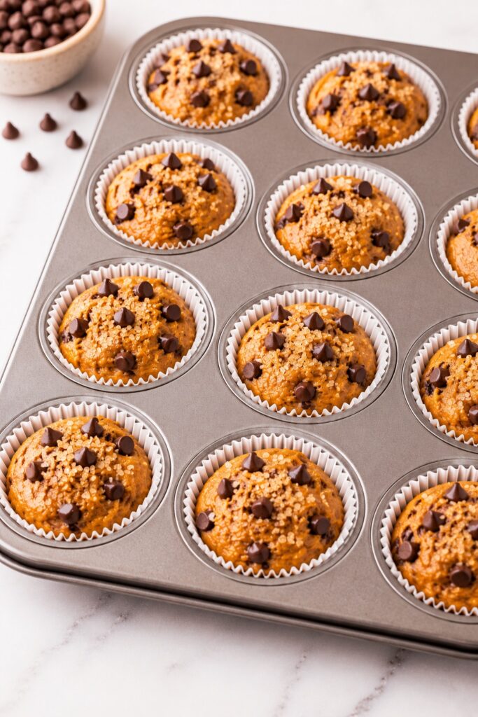 Pumpkin Chocolate Chip Muffins Before Baking