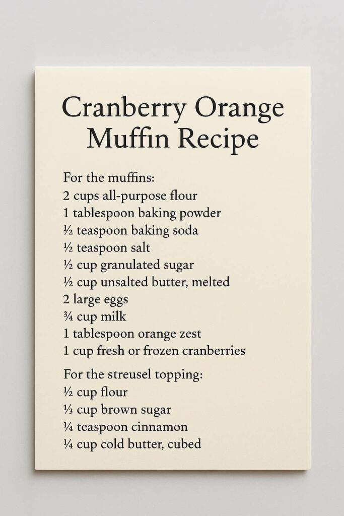 Cranberry Orange Muffin Recipe
