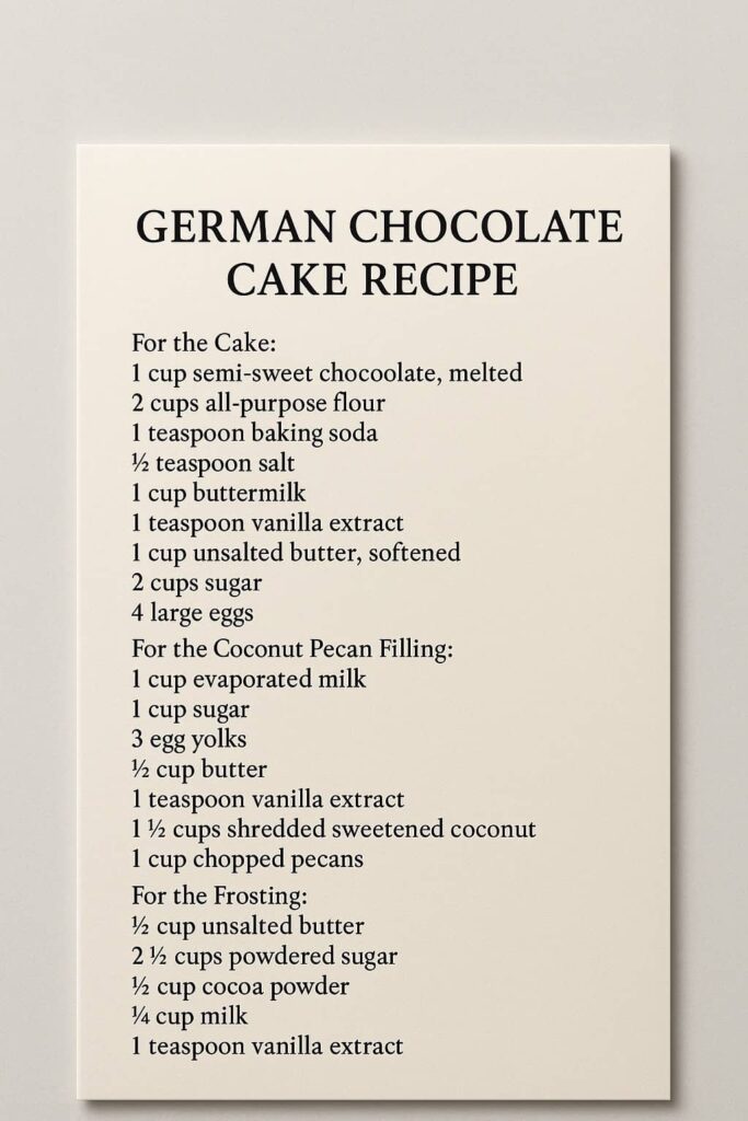 German Chocolate Cake