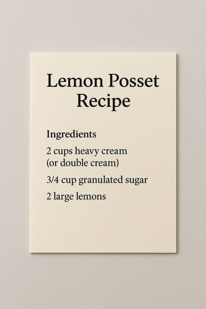 Lemon Posset Recipe