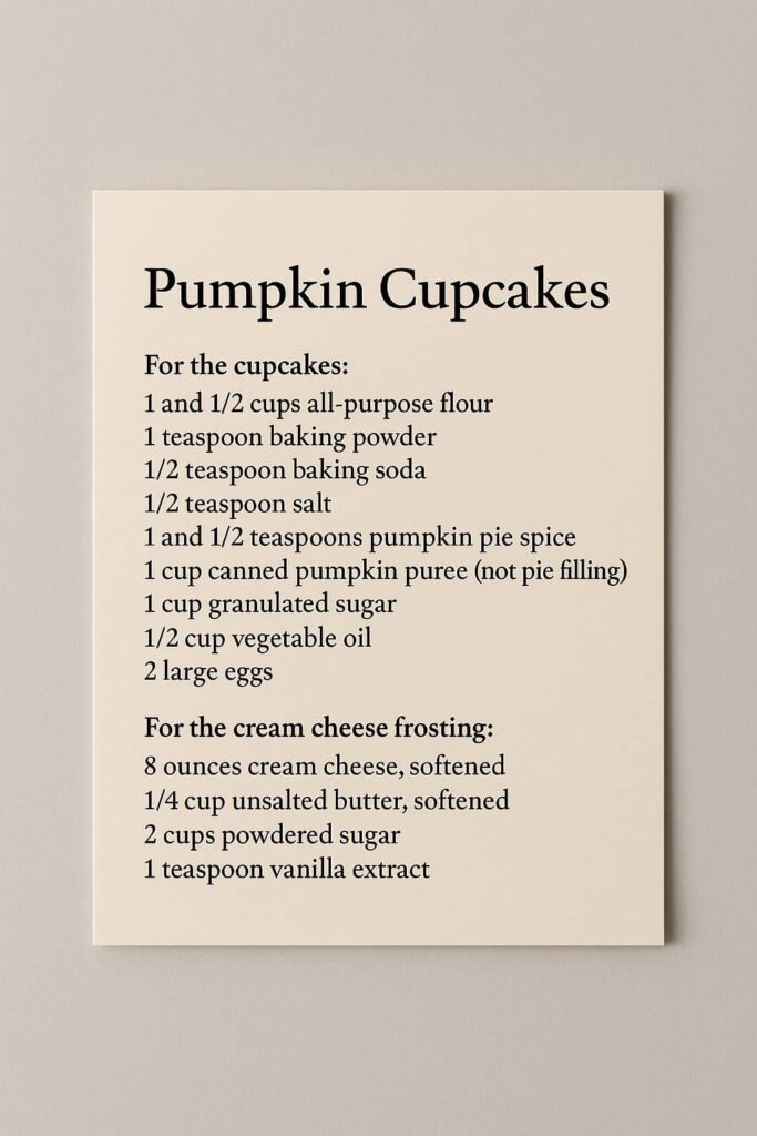 Pumpkin Cupcakes Recipe