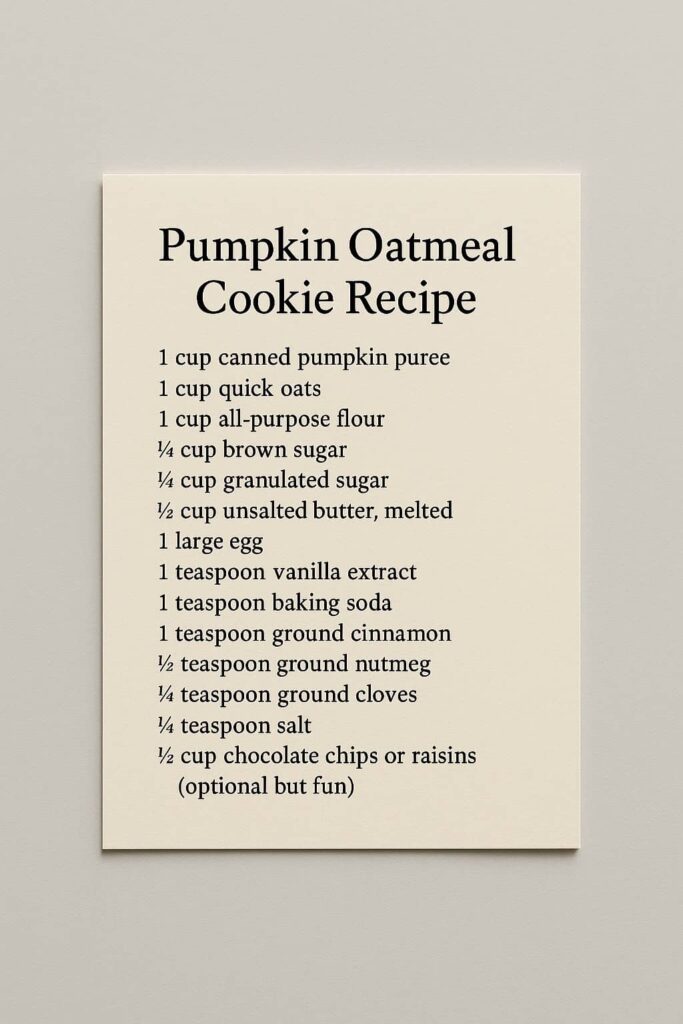 Pumpkin Oatmeal Cookie Recipe