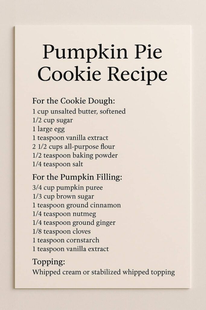 Pumpkin Pie Cookie Recipe
