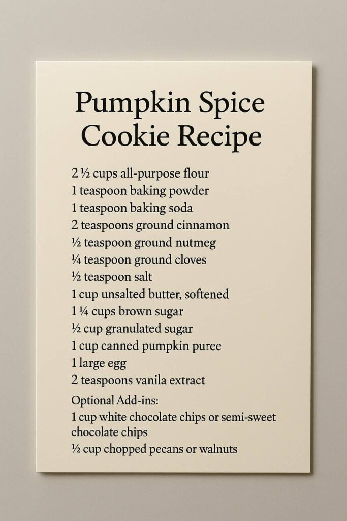 Pumpkin Spice Cookie Recipe