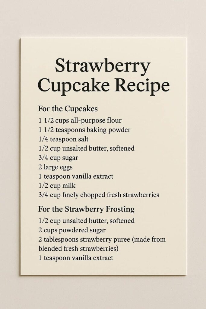 Strawberry Cupcake Recipe