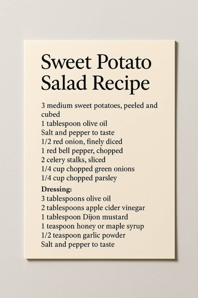 Sweet Potato Salad Recipe