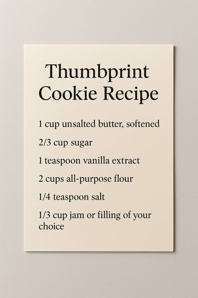 Thumbprint Cookie Recipe