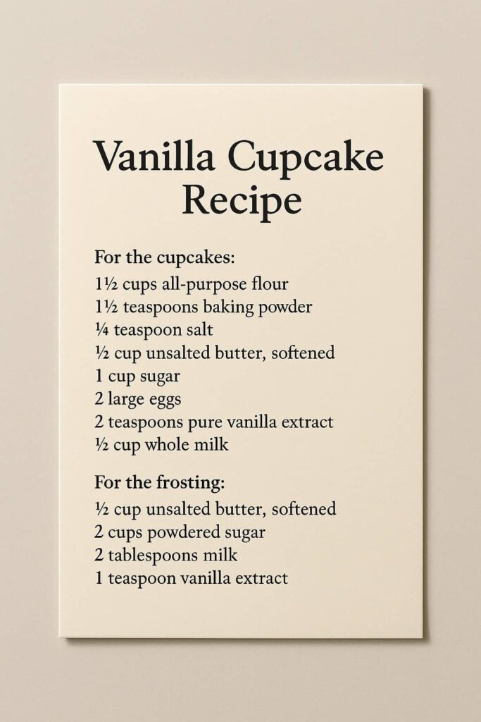 Vanilla Cupcakes