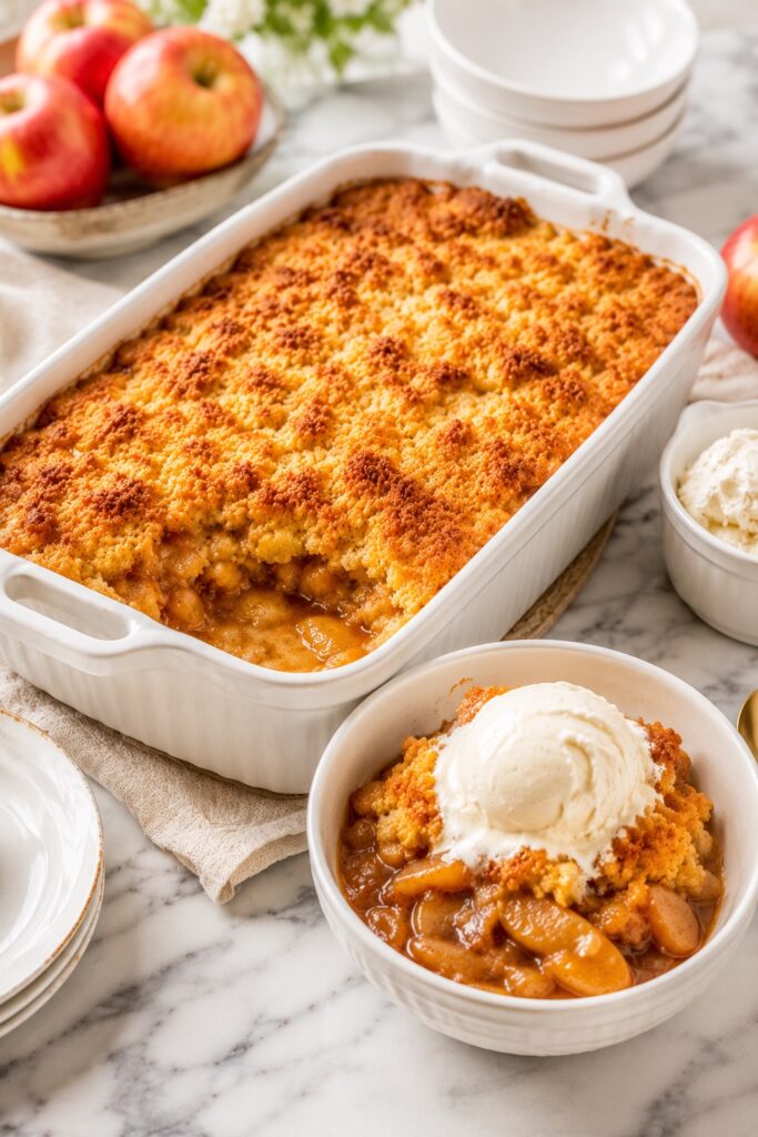 Apple Dump Cake On Dessert Table