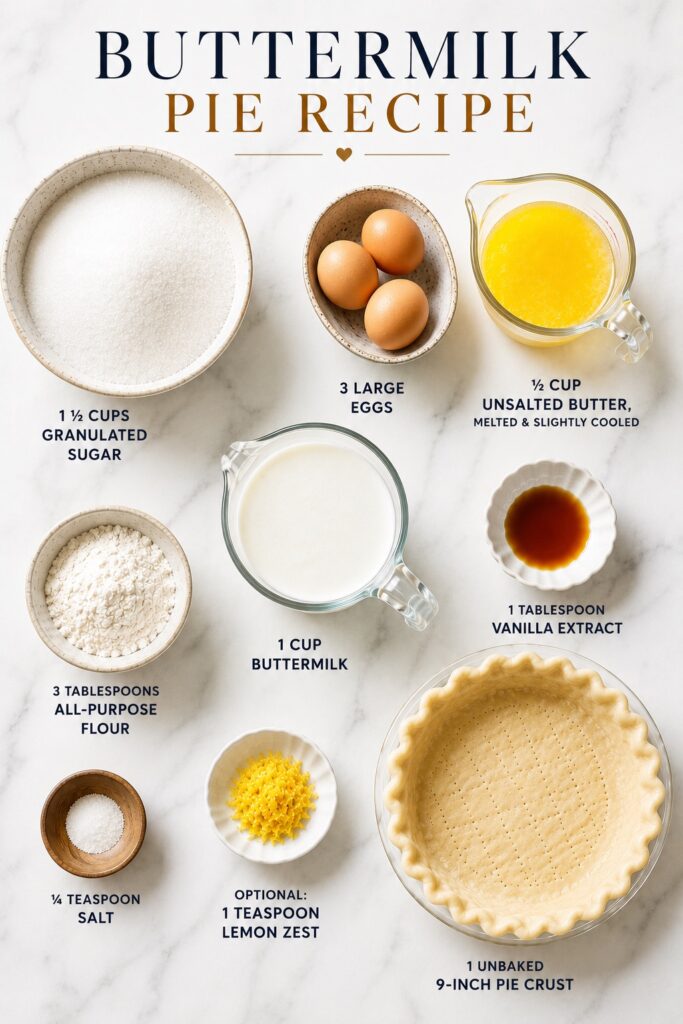 Buttermilk-Pie-ingredients