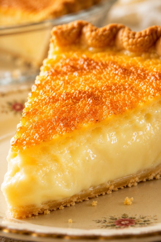 Buttermilk Pie Custard Texture Close-up