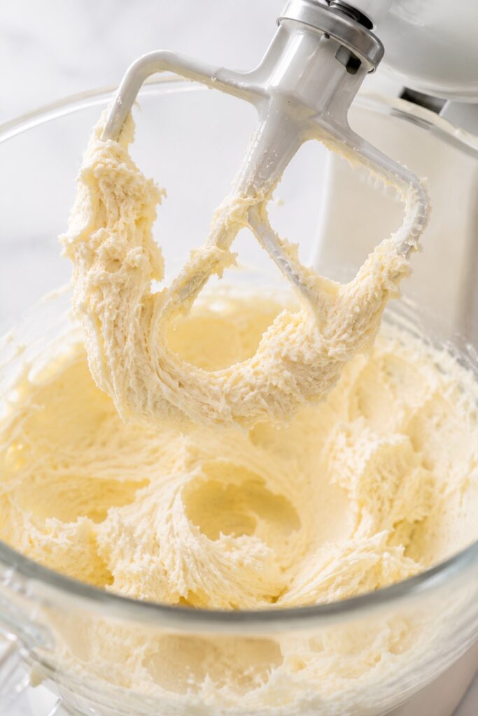 Creaming Butter and sugar for Italian Cream Cake batter