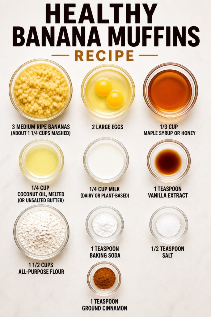 Healthy Banana Muffins Ingredients