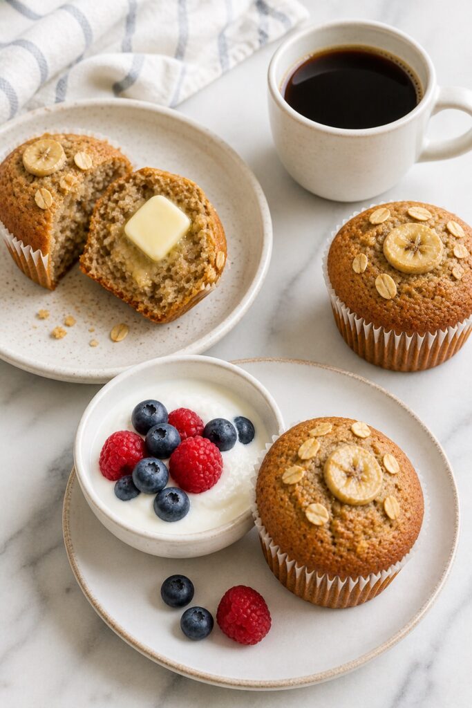 Healthy Banana Muffins Serving Options
