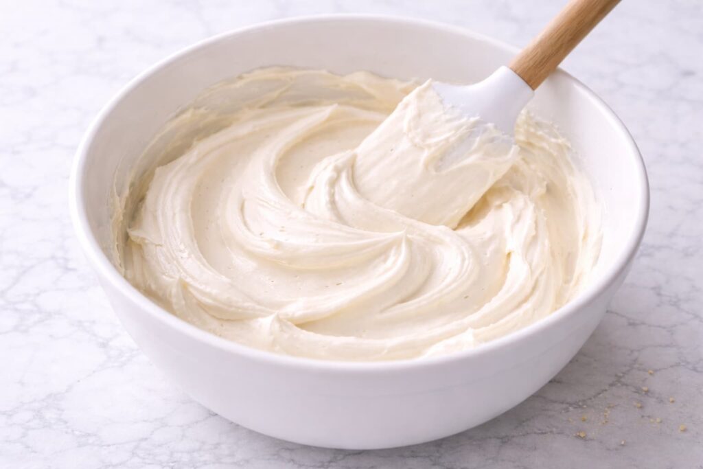 Cream Cheese Filling for Hummingbird Cake Smooth cream cheese filling for hummingbird cake with soft peaks and creamy texture