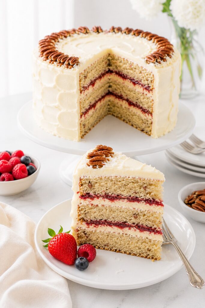 Layered Berry Italian Cream Cake