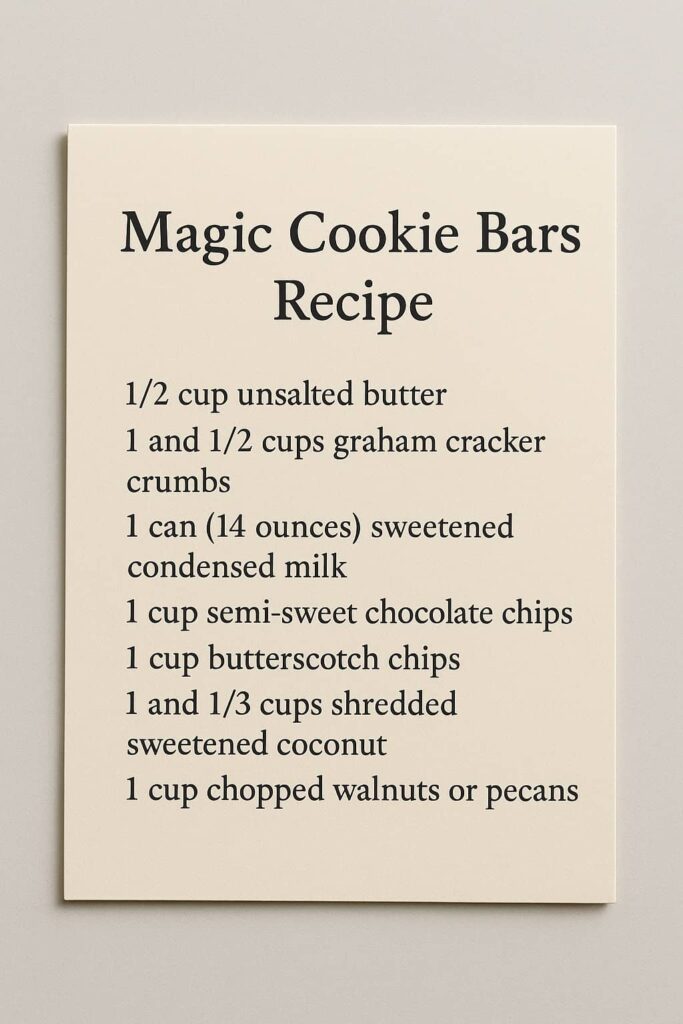 magic cookie bars recipe