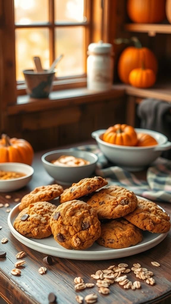 pumpkin oatmeal cookies