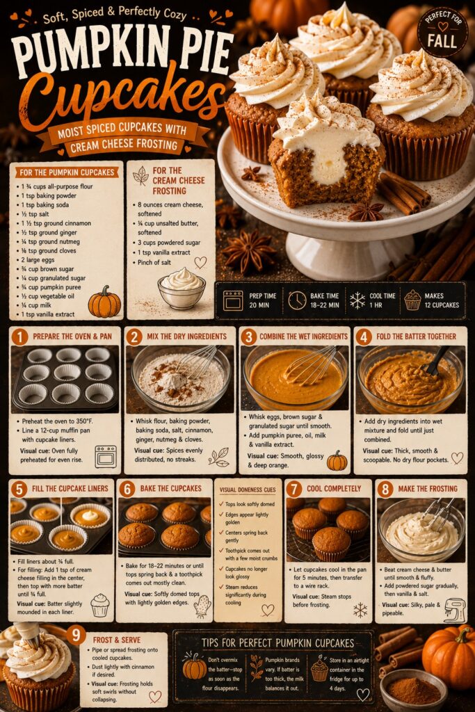 Pumpkin Pie Cupcakes Recipe Card